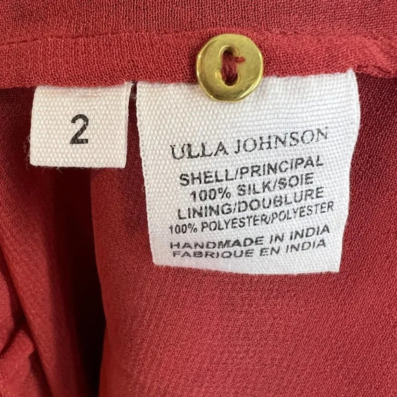 NWT Ulla Johnson Ruby Red Noelle Silk-georgette Dress $495 - Picture 13 of 14